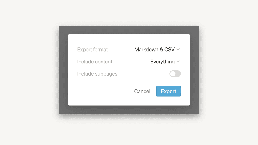 Export your content