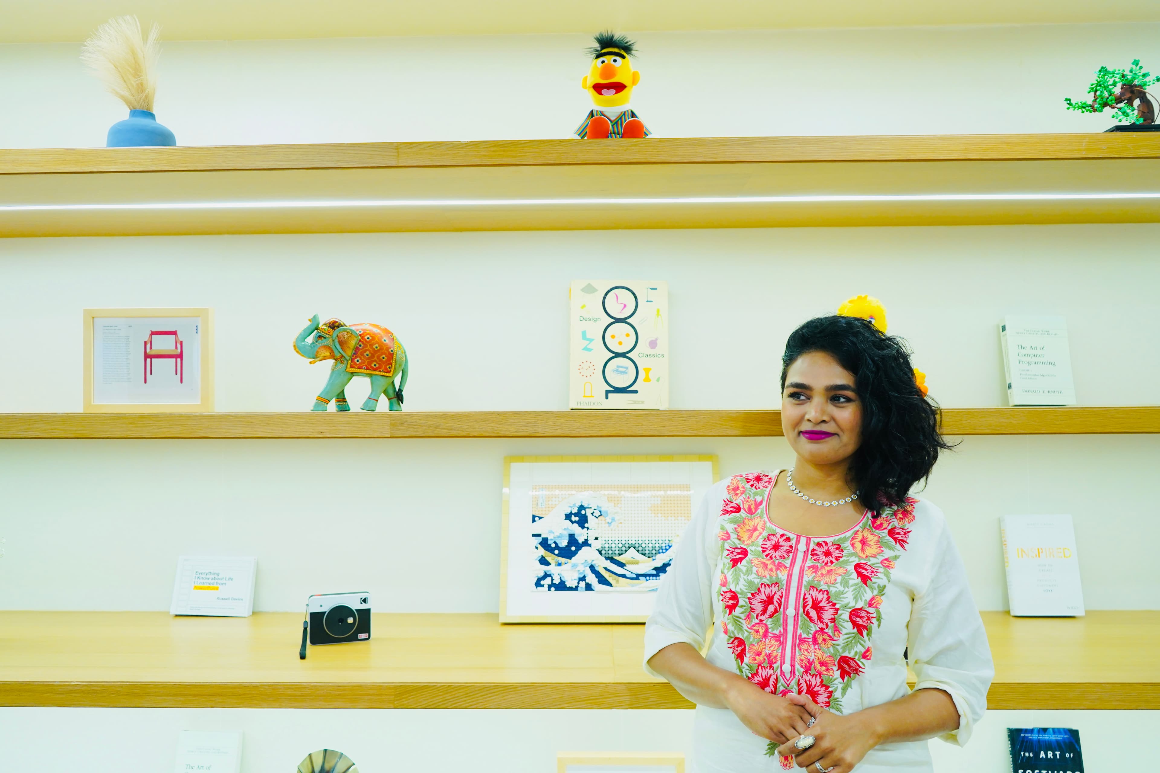 HYD bookshelf with Monica