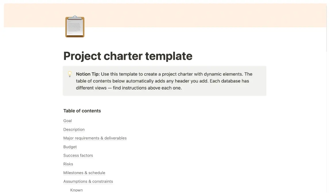 Project charter